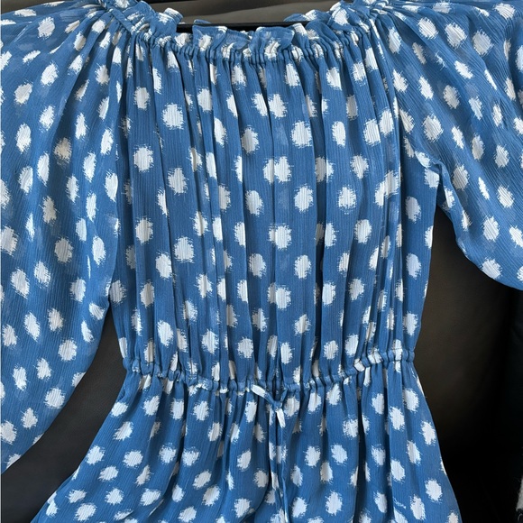 Diane Von Furstenberg Blue Camila Silk Chiffon High Low Dress - Picture 3 of 10